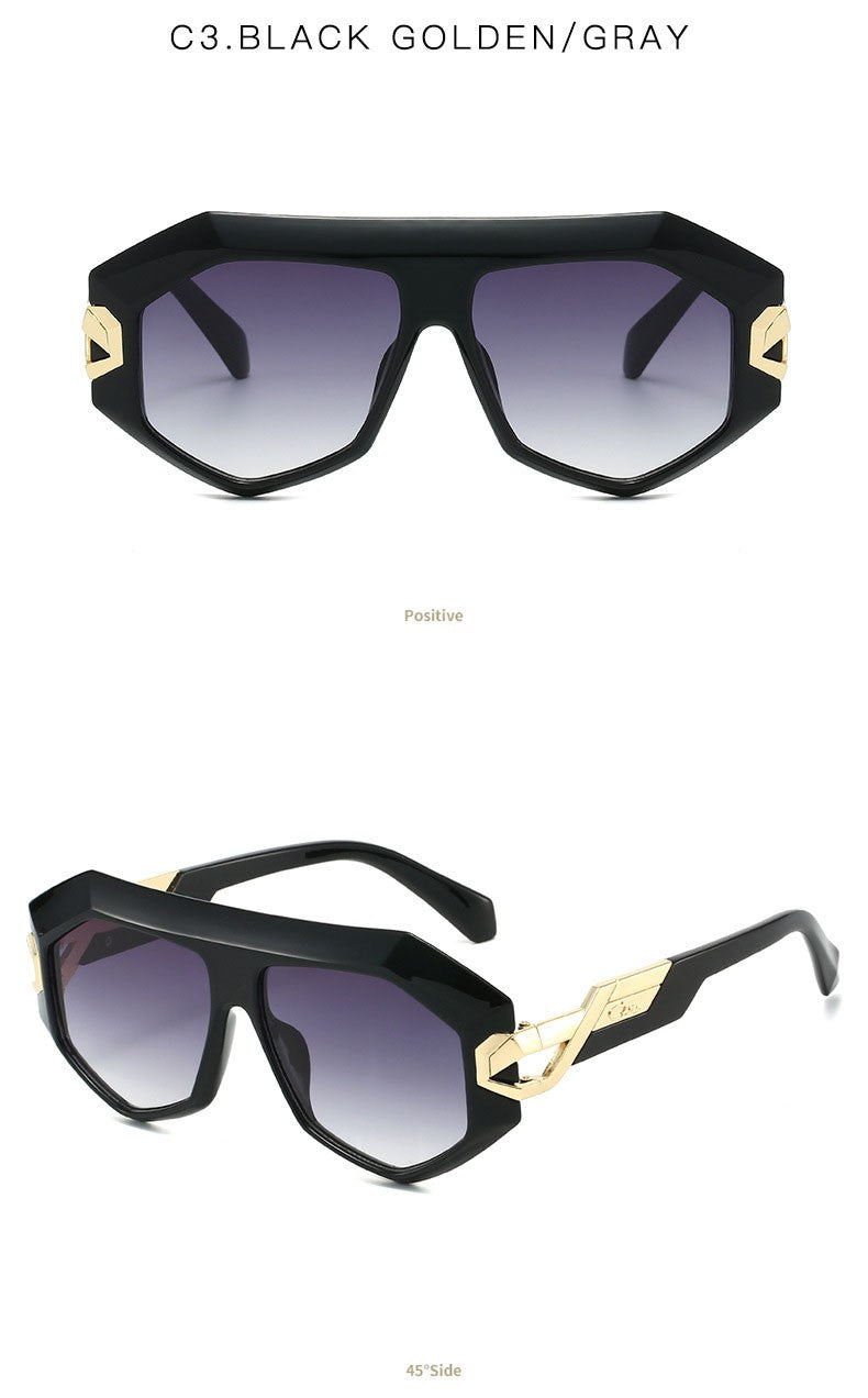 OptiLyra Brand Fashionable Large-Frame Toad Glasses High-Quality Trendy Street Sunglasses Retro Men Aviator Sunglasses