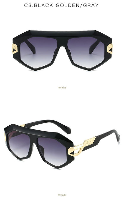 OptiLyra Brand Fashionable Large-Frame Toad Glasses High-Quality Trendy Street Sunglasses Retro Men Aviator Sunglasses