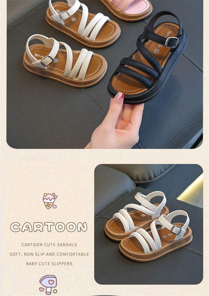 Breathable Lightweight Girls Sandals Summer Casual Children Sandal Girl Baby Flat Shoes Fashion Casual Non Slip Kids Beach Shoes