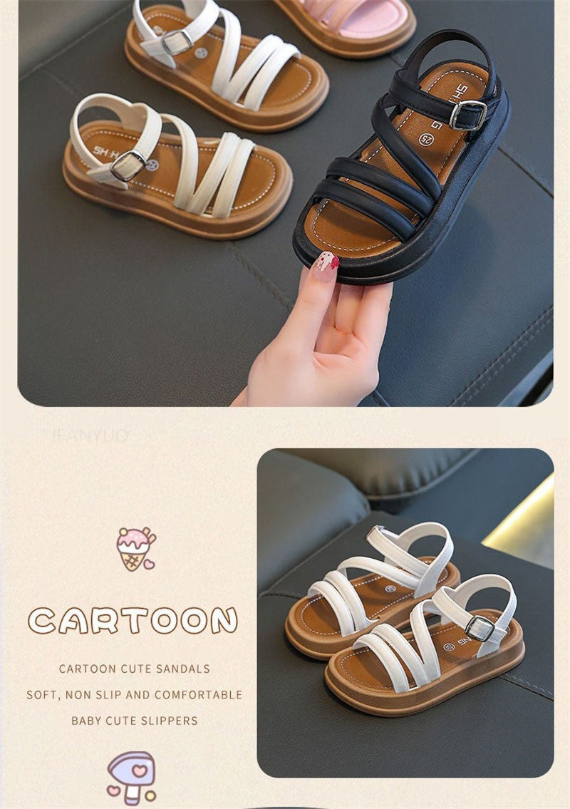 Breathable Lightweight Girls Sandals Summer Casual Children Sandal Girl Baby Flat Shoes Fashion Casual Non Slip Kids Beach Shoes