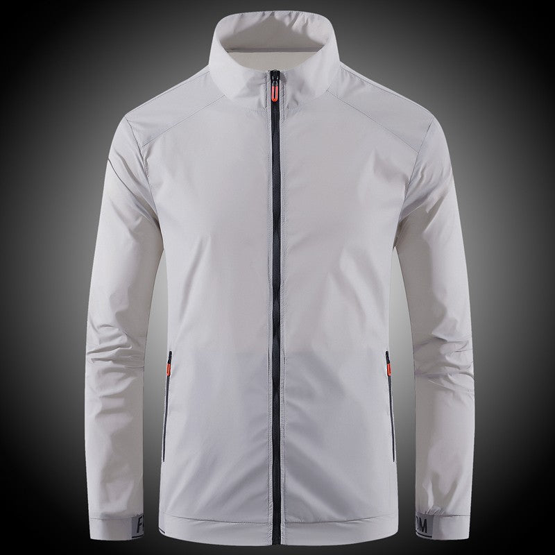 Men's sun protection clothes for summer ultra-thin breathable ice silk trendy fashion UV resistant air conditioning jacket jacke