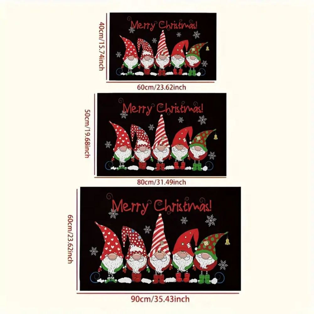 VIKAMA Modern Style Christmas Bath Door Mat Non-Slip Absorbent Rug Water Absorbing Skid-Resistant Mat for Bathroom Home Decor