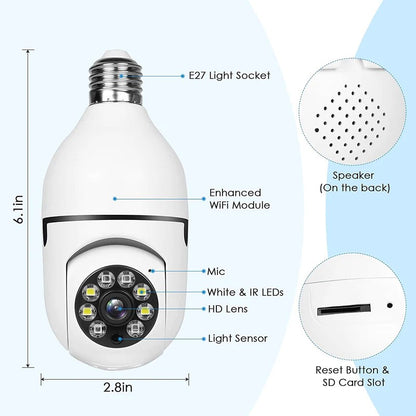 Bulb E27 Surveillance Camera Full Color Night Vision Automatic Human Tracking Zoom Indoor Security Monitor Wifi Miini IP Camera