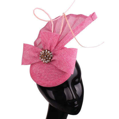 Nice Flower Fascinator Hats Fashion Bow Party Chapeau Cap Bride Women Wedding Chic Headwear With Hair Band Gril Hair Accessories