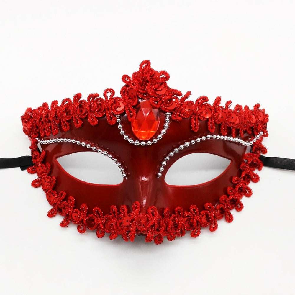 Halloween Mask Masquerade Princess Half Face Lace Plus Flower Children Adult Eye Mask Female Party Performance Props