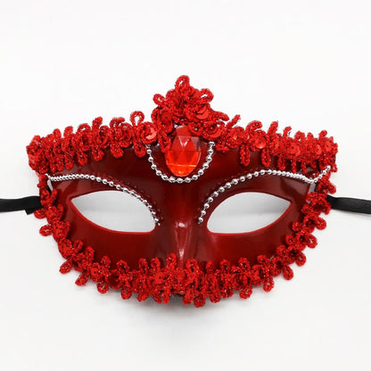 Halloween Mask Masquerade Princess Half Face Lace Plus Flower Children Adult Eye Mask Female Party Performance Props