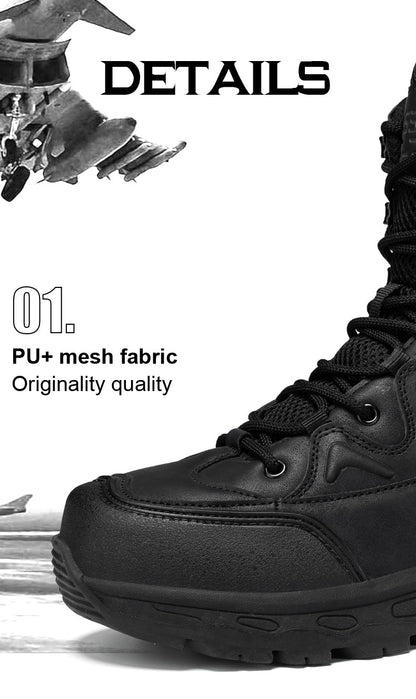 Botas masculinas de caminhada, combate ao ar livre, táticas casuais, versáteis e da moda