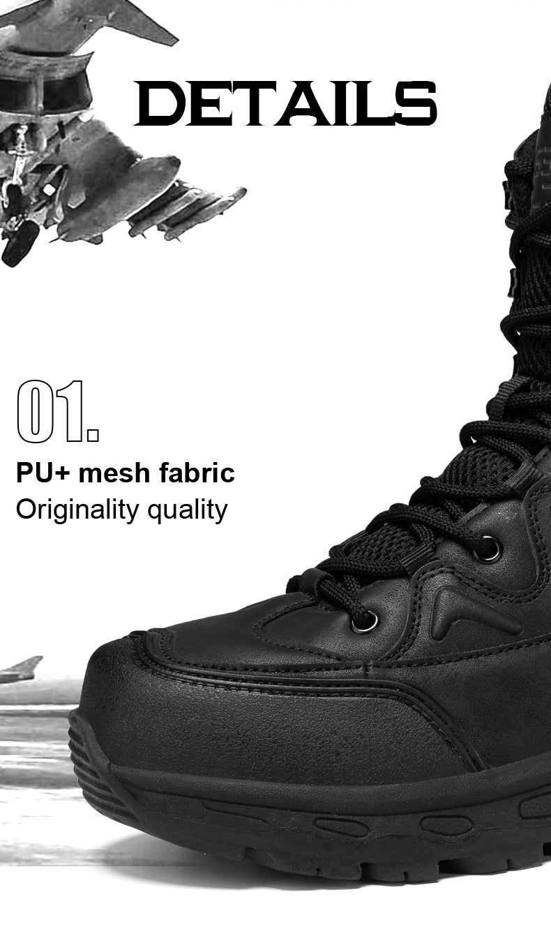 Botas masculinas de caminhada, combate ao ar livre, táticas casuais, versáteis e da moda