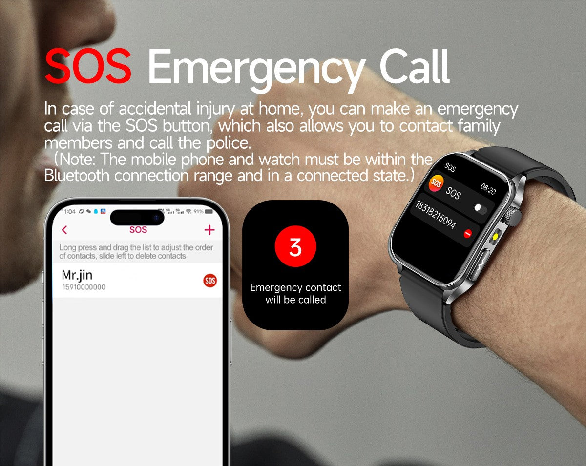 2025Novo 650nm Laser Condicionamento Safira Vidro Smart Watch Homens ECG Frequência Cardíaca Micro Exame Físico Saúde Smartwatch Temperatura