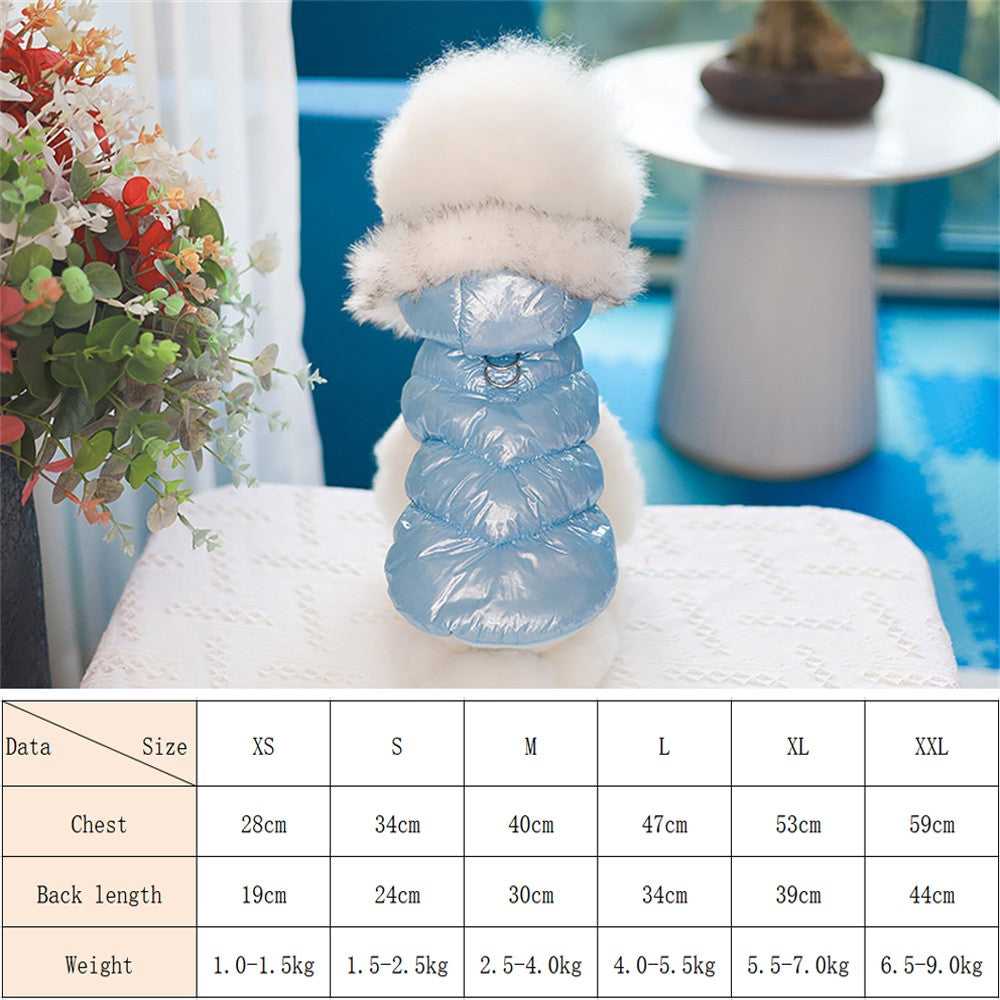 Jaqueta de Inverno para Cães Casaco de Estimação Quente de Lã para Cães Pequenos Yorkshire Shih Tzu Gola de Pelo Luxuosa Roupinhas para Filhotes