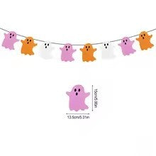 3M Halloween Paper Banner Horror Bat Spider Ghost Flag Garland Bunting For Halloween Home Party Hanging Props Decorations