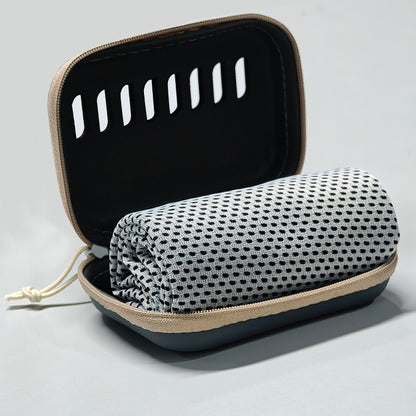 Camping Cooling Towels with EVA Case, Compact & Portable Travel Ice Towel Quick Dry Towels for Sports Gym, Hiking and Yoga