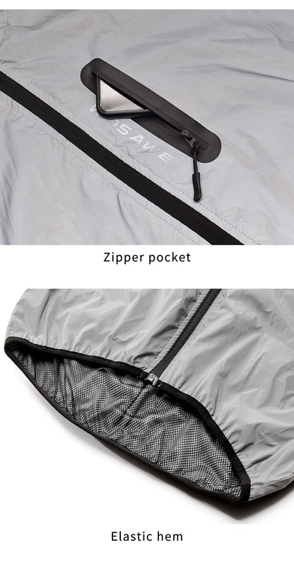 WOSAWE Full Reflective Jacket with Hoodie High Visibility Waterproof Wind Breaker Men Women Hiking Cycling Running Safety Vest