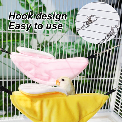 1PC Cama Quente de Inverno em Forma de Banana para Papagaio Ninho de Pássaro Cama de Rede para Papagaio Brinquedo para Pássaro de Estimação Hamster Gaiola de Pendurar Saco de Dormir