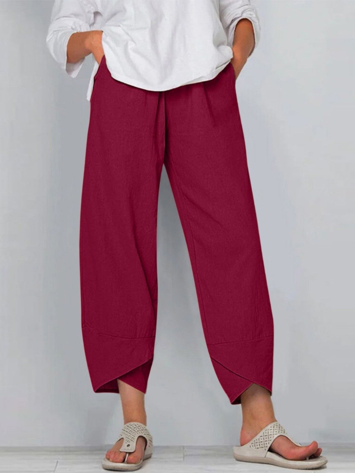 plus Size S5XL Casual Trousers Loose Fit Harlan Pants Women's Comfortable Loose Pants l Waist Nine Points Pants
