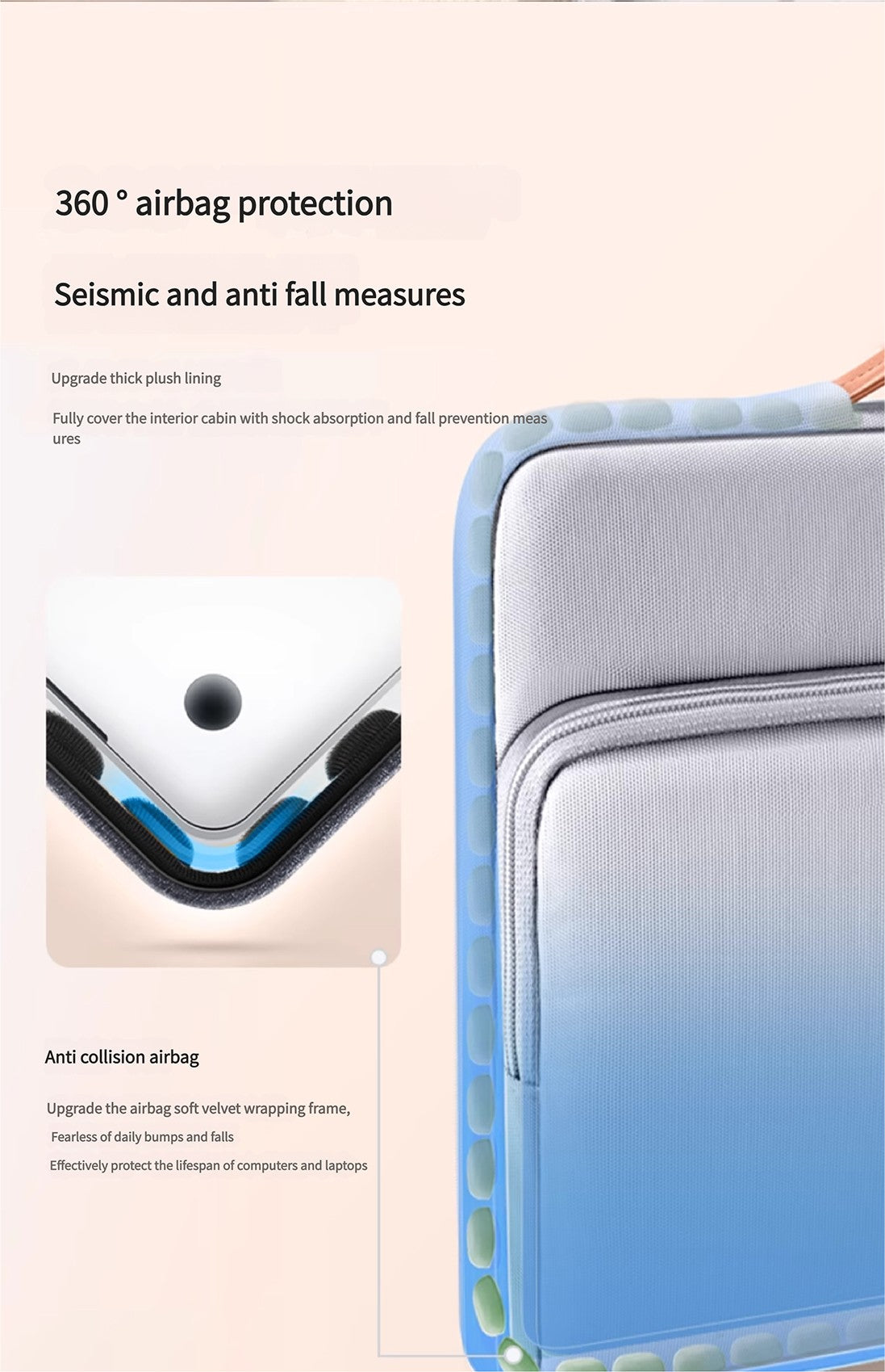 Dormin Shockproof Crossbody Laptop Bag w/Adjustable Strap & Handle for MacBookAir13/MateBook14/Xiaoxin16Pro/Apple/Huawei/Lenovo