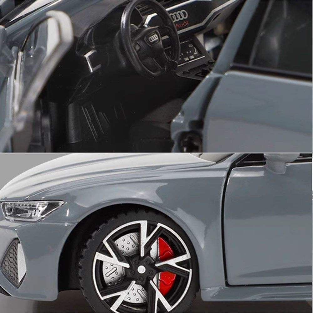 1/32 Audi RS6 Modelo de Carro de Brinquedo com Luz Sonora Portas que Abrem Liga Diecast Modelo de Veículo de Coleção Brinquedo para Menino Adulto Presente de Festival