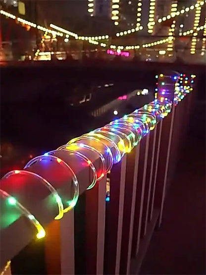 7m/12m/22m/32m Garland Tube Strip Lights Outdoor Waterproof Led Solar Rope String Light for Garden Christmas Camping Decoration