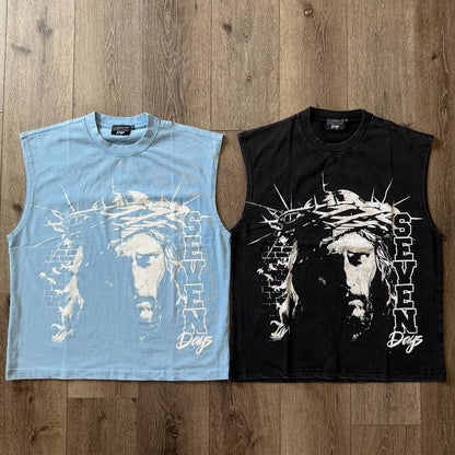 Summer Fashion Men and Women Sleeveless Shirts Harajuku Hip Hop Dragon Pattern Printed T-shirt Gothic American Sports Tank Top