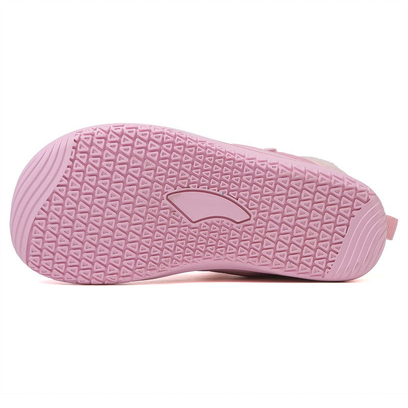 New Children's wide toe barefoot snow boots Little/Big/Kid Wide Toe Minimalist Sneakers Girls waterproof high-top cotton shoes