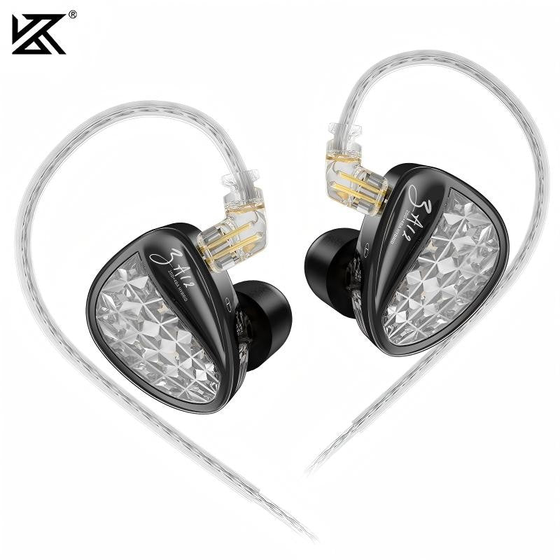 KZ ZA12 Hybrid dynamic balanced armature IEM earphones HiFi Bass wired headphone Noise Cancelling Earbuds in ear Monitor Headset