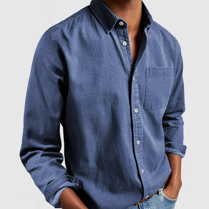 2025 New Spring Men's Shirt  Long Sleeve Turn-down Collar Designer Clothes Button Blouse Imitation Denim Shirts for Men