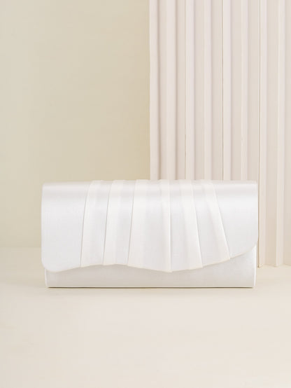 Ladies Dinner Bag Pleated Solid Color Clutch Party Dinner Wedding Light Luxury Envelope Evening Bag for Prom, Dinner/Banquet