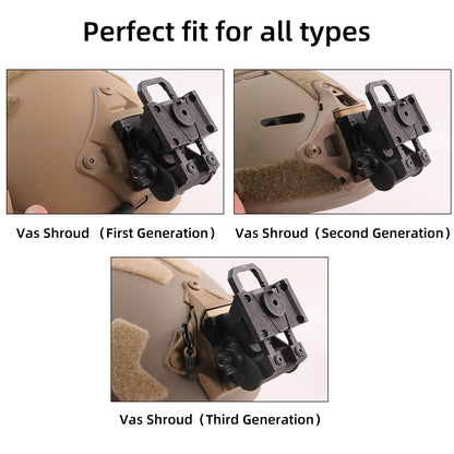 BOOIU L4G24 Suporte de Montagem NVG Tático de Nylon Dobrável para Capacete de Visão Noturna para Capacete PVS15 PVS18 PGPNVG18