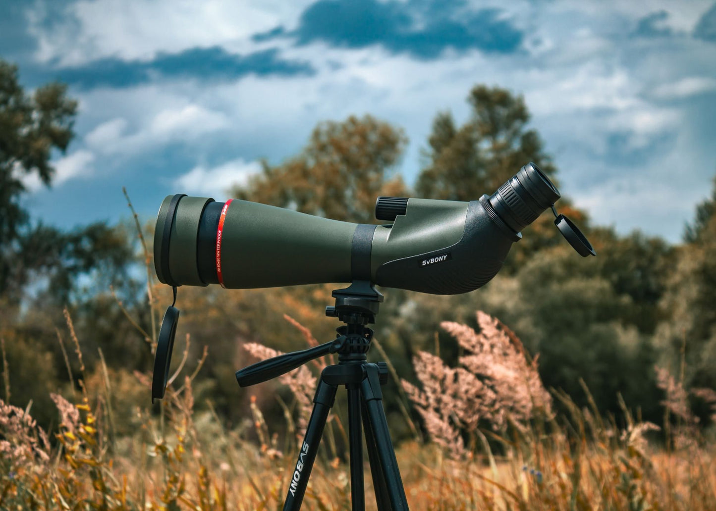 Telescópio terrestre Svbony SA412 20-60X80 com câmera Wi-Fi para fotografia e observação de pássaros