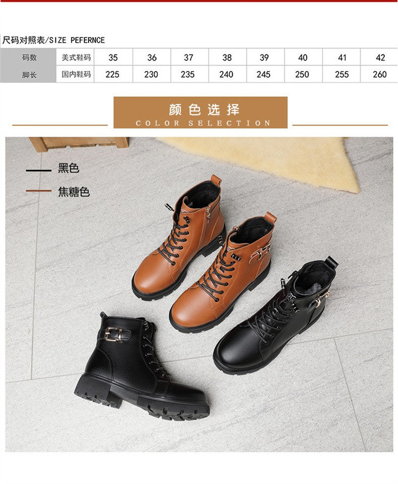 2024 Short Shoes for Women Female Ankle Boots Platform with Laces Combat Lace-up Footwear Chunky Booties Punk Style Leather