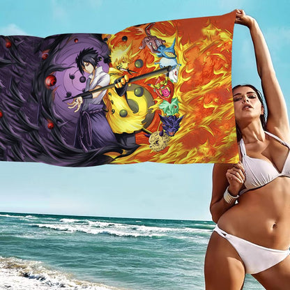 N-Naruto A-Akatsuki Anime Beach Swimming Towel Soft Absorbent Washcloth Children's Gifts for Kids Travel Camping Gym