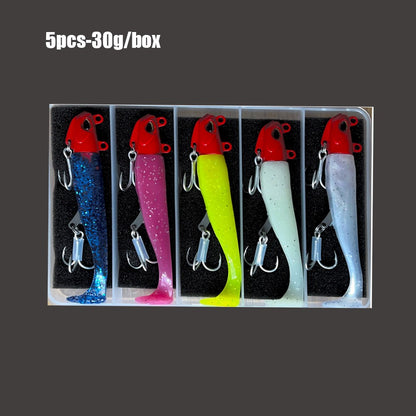 5pcs 30g/111mm Artificial Bait Lumious/Glow Mackerel Sea Bass Snapper Fishing Lure Wobblers Swimbait Jigging soft Baits