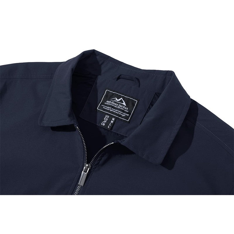 MAGCOMSEN Men's Zip-Front Golf Jacket Spring Summer Casual Jacket Solid Color Turn-down Collar Outerwear Hiking Fishing Travel