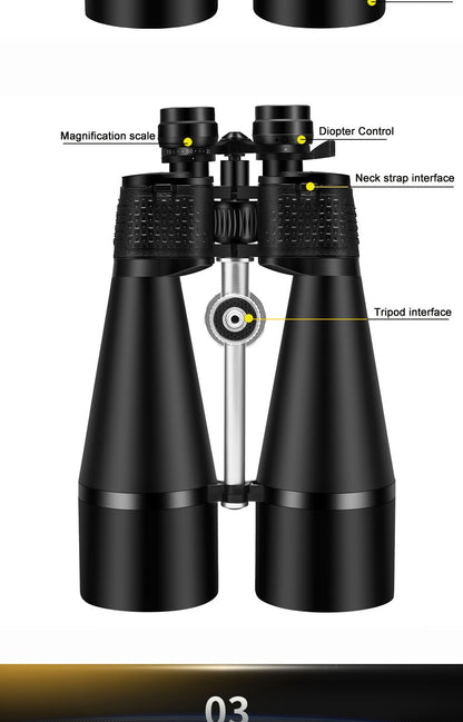 Novos Binóculos BORWOLF 2024 25-75X80 Alta Definição à prova d'água Militar Telescópio para Observação de Pássaros Caminhada Caça Esportes