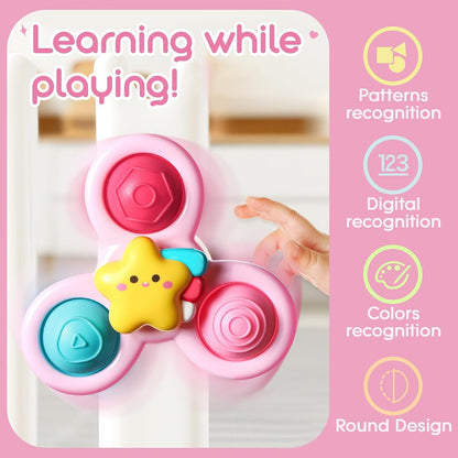 Baby suction cup rotating toy set, dreamy fairy tale series rotating music, cute cartoon image with diverse gameplay and gifts