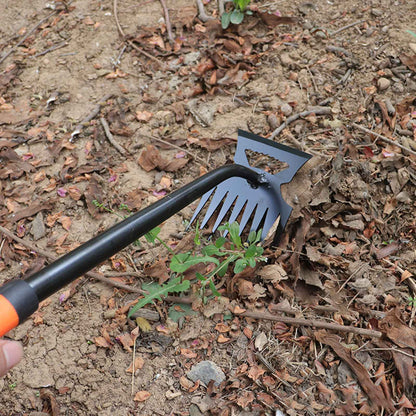 Metal Weed Cleaning Shovel 2 In 1 Garden Rake Stainless Steel 5/6/8/11 Teeth Dual Headed Weeding Tool For Gardening Weeding Tool