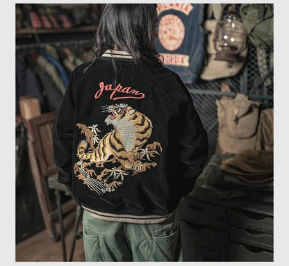 Non Stock Suka Reversible Souvenir Jacket Embroidered Sukajan Baseball Outerwear