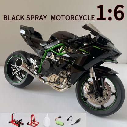Spray 1:6 para Moto Kawasaki Racing Ninja 500 H2R Simulação de Som e Luz Coleção Infantil de Valor para Presente Exposição Presentes de Natal