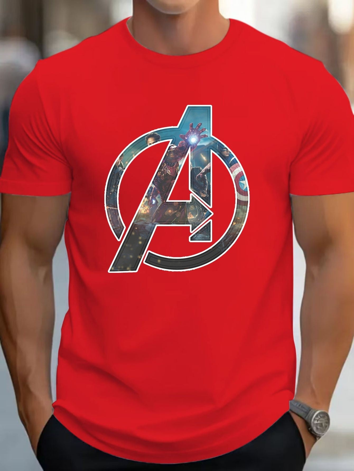 Marvel Tshirt Disney Graphic - Soft Cotton Blend Round Neck Short Sleeve Printed Letter Pattern Casual Summer Top for Men