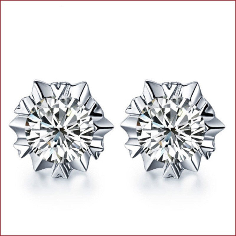 Luxury Brand Jewelry 925 Sterling Silver AAA Zirconia Flower Earrings for Women Engagement Jewelry Gift