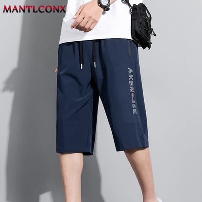 Fashion Sports Shorts Men New Comfortable Elastic Waist Shorts Male Breathable Quick Dry Men's Short Pants Men Bottom Black XXXL