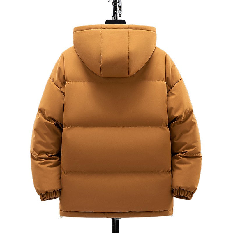 Jaqueta Curta de Pesca de Inverno da Moda, Gola Alta, Solta, Acolchoada com Algodão, Jaqueta Quente à Prova de Frio Tamanho Grande para Adolescentes