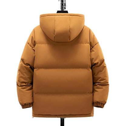 Jaqueta Curta de Pesca de Inverno da Moda, Gola Alta, Solta, Acolchoada com Algodão, Jaqueta Quente à Prova de Frio Tamanho Grande para Adolescentes