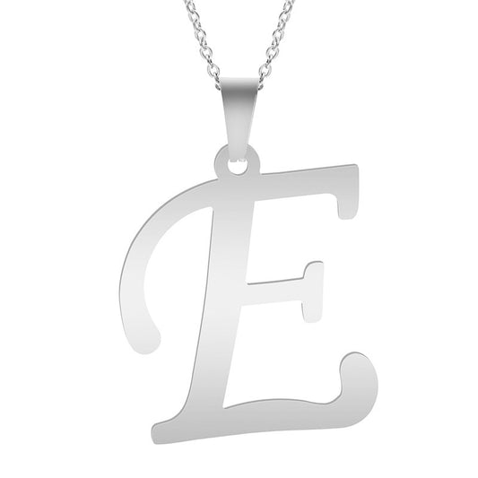 A-Z Initial Letters Pendant Necklace English Alphabets Stainless Steel Necklaces For Women Men Accessories Fashion Jewelry Gift