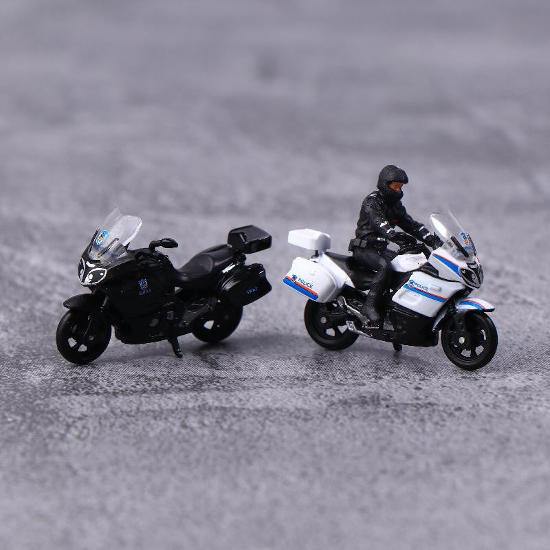 1/64 Miniatura Liga Modelo Moto Polícia de Segurança Pública Móveis Para Exposição Presente de Aniversário Infantil