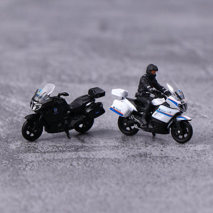 1/64 Miniatura Liga Modelo Moto Polícia de Segurança Pública Móveis Para Exposição Presente de Aniversário Infantil