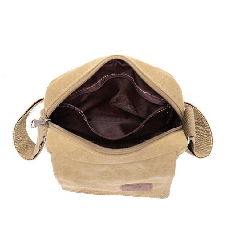 Casual crossbody bag, men's retro canvas crossbody bag, suitable for going out and daily commuting, shoulder bag