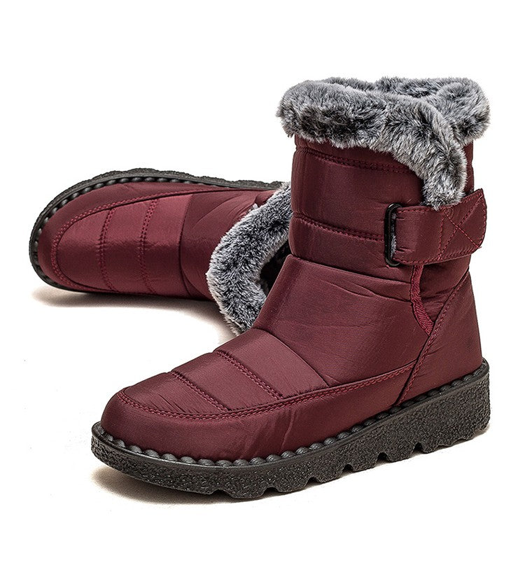 Women's Boots 2025 Trend Snow Boots With Fur Winter Shoes Woman Low Heels Footwear Winter Boots Women Combat Middle Botas Mujer