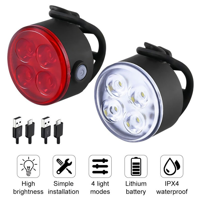 BUCKLOS Bike Lighting Front and Rear Lights Bicycle Lamp Led Cycling Light Bike Flashlight for Bicycle Front Taillight Lantern