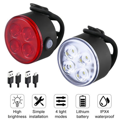 BUCKLOS Bike Lighting Front and Rear Lights Bicycle Lamp Led Cycling Light Bike Flashlight for Bicycle Front Taillight Lantern